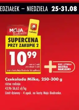Biedronka Czekolada Milka, różne rodzaje oferta