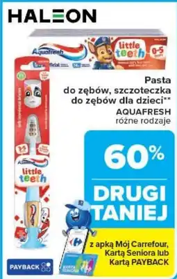 Carrefour Pasta do zębów, szczoteczka do zębów dla dzieci AQUAFRESH oferta