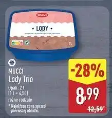 ALDI Lody waniliowo-truskawkowo-czekoladowe Mucci oferta
