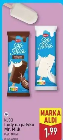 ALDI Lód śmietankowy w polewie kakaowej Mucci Mr. Milk oferta