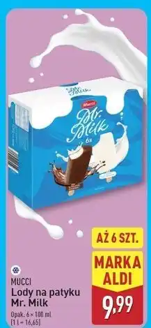 ALDI Lody Mucci Mr. Milk oferta