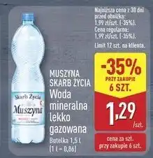 ALDI Woda lekko gazowana Muszyna Skarb Życia oferta