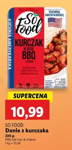 Lidl Danie z kurczaka BBQ lub mac & cheese So Food oferta