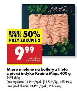 Biedronka Mięso mielone na kotlety z fileta z piersi indyka Kraina Mięs oferta