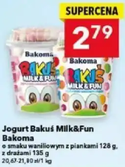 Lewiatan Jogurt Bakuś Milk&Fun Bakoma oferta