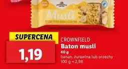 Lidl Baton musli banan Crownfield oferta