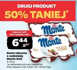 Netto Deser mleczny z czekoladą Monte Zott oferta