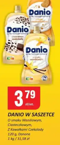 Chorten Serek Danio w saszetce o smaku Waniliowym, Ciasteczkowym, z Kawałkami Czekolady Danone oferta