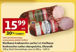 Auchan Kiełbasa krakowska sucha / kiełbasa krakowska sucha staropolska Olewnik oferta