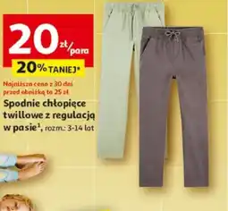 Auchan Spodnie chłopięce twillowe z regulacją w pasie oferta