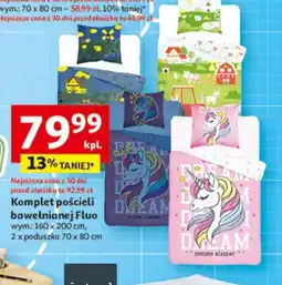 Auchan Komplet pościeli bawełnianej Fluo oferta