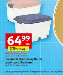 Auchan Pojemnik plastikowy Roller z pokrywą i kółkami oferta