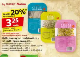 Auchan Kiełki lucerny lub rzodkiewki, lub kiełki fasoli mung oferta