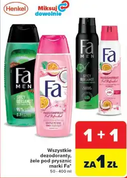 Carrefour Dezodoranty, żele pod prysznic marki Fa oferta