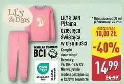 ALDI Piżama dziecięca świecąca w ciemności 98-104-122/128 Lily & Dan oferta
