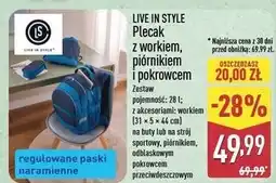 ALDI Plecak z piórnikiem i workiem Live In Style oferta