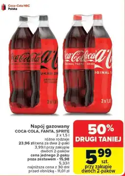 Carrefour Napój gazowany COCA-COLA, FANTA, SPRITE oferta
