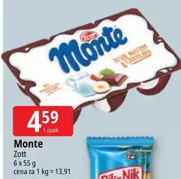 E.Leclerc Deser mleczno-czekoladowy z orzechami Zott Monte oferta