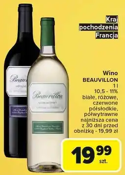 Carrefour Wino Beauvillon Medium Sweet oferta