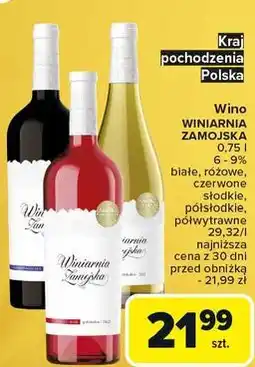 Carrefour Wino gruszka Winiarnia Zamojska oferta