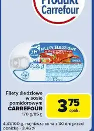 Carrefour Express Filety śledziowe w sosie pomidorowym z papryką Carrefour Classic oferta