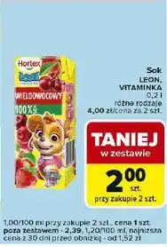 Carrefour Express Sok 100 % wieloowocowy Hortex Leon oferta