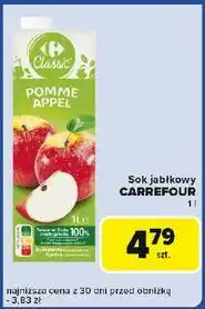 Carrefour Express Sok jabłkowy 100% Carrefour Classic oferta