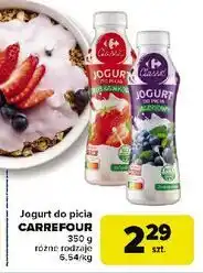 Carrefour Jogurt do picia jagodowy Carrefour Classic oferta