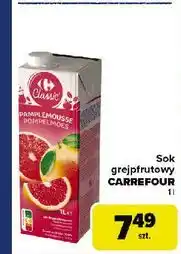 Carrefour Sok czerwony grejpfrut Carrefour Classic oferta