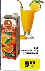 Carrefour Sok pomarańczowy 100% Carrefour Classic oferta