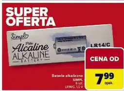 Carrefour Baterie alkaliczne lr14 Simpl oferta