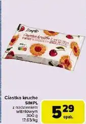 Carrefour Ciastka kruche z nadzieniem wiśniowym Simpl oferta