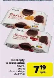 Carrefour Biszkopty w czekoladzie z galaretką pomarańczową Simpl oferta