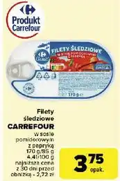 Carrefour Filety śledziowe w sosie pomidorowym z papryką Carrefour Classic oferta
