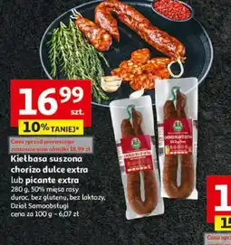 Auchan Kiełbasa suszona chorizo dulce extra lub picante extra oferta