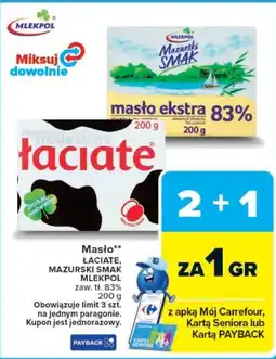 Carrefour Masło ŁACIATE, MAZURSKI SMAK MLEKPOL oferta