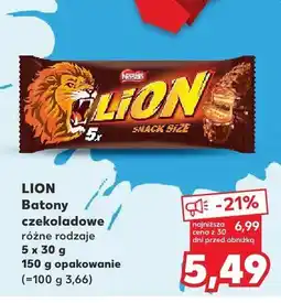 Kaufland Baton Lion, różne rodzaje oferta