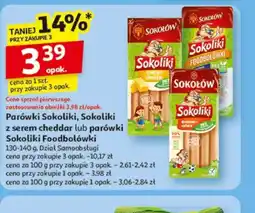 Auchan Parówki Sokoliki, Sokoliki z serem cheddar lub parówki Sokoliki Foodbolówki oferta