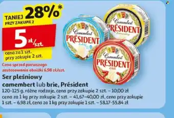 Auchan Ser pleśniowy camembert lub brie President oferta