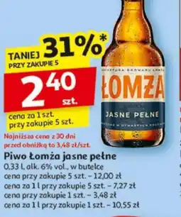 Auchan Piwo Lomża jasne pełne oferta