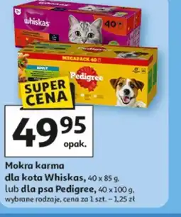 Auchan Mokra karma dla kota Whiskas lub dla psa Pedigree oferta
