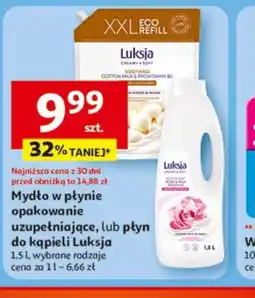 Auchan Mydło w płynie opakowanie uzupełniające, lub płyn do kąpieli Luksja oferta