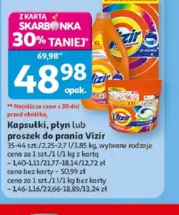 Auchan Kapsułki, płyn lub proszek do prania Vizir oferta