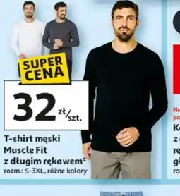 Auchan T-shirt męski Muscle Fit z długim rękawem oferta