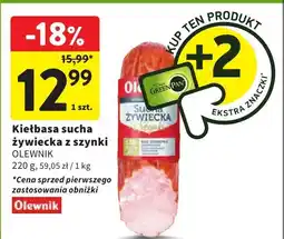 Intermarche Kiełbasa sucha żywiecka z szynki Olewnik oferta
