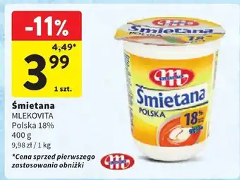 Intermarche Śmietana polska 18% MLEKOVITA oferta