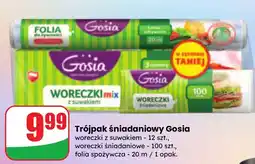 Dino Trójpak śniadaniowy Gosia woreczki z suwakiem i folia spożywcza oferta