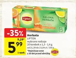 Intermarche Herbata Lipton wybrane rodzaje oferta