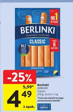 Intermarche Parówki Berlinki Classic Morliny oferta
