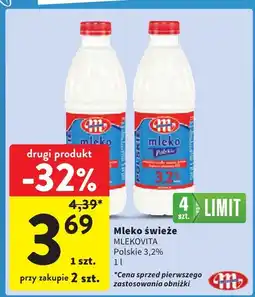 Intermarche Mleko świeże Mlekovita Polskie 3,2% oferta